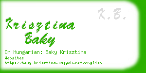 krisztina baky business card